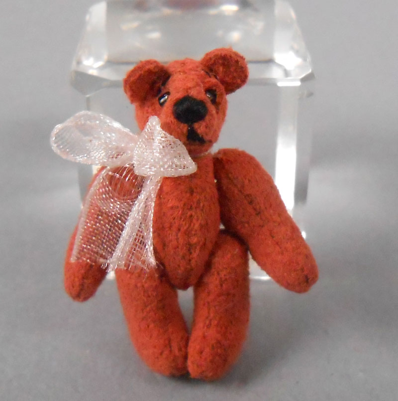 Dark Clay Micro Mini Suede Bear